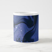 Galaxy Swirl Blue Glitter Abstract kosmisch patroo Grote Koffiekop (Voorkant)