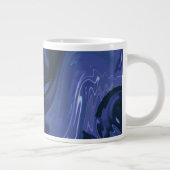 Galaxy Swirl Blue Glitter Abstract kosmisch patroo Grote Koffiekop (Rechts)