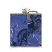 Galaxy Swirl Blue Glitter Abstract kosmisch patroo Heupfles (Achterkant)