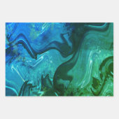 Galaxy Swirl Blue Glitter Abstract kosmisch patroo Inpakpapier Vel (Voorkant 2)