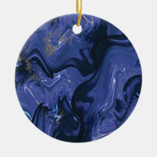 Galaxy Swirl Blue Glitter Abstract kosmisch patroo Keramisch Ornament