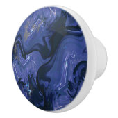 Galaxy Swirl Blue Glitter Abstract kosmisch patroo Keramische Knop (Rechts)