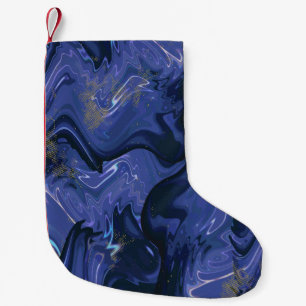 Galaxy Swirl Blue Glitter Abstract kosmisch patroo Kleine Kerstsok
