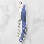 Galaxy Swirl Blue Glitter Abstract kosmisch patroo Kurkentrekker (Voorkant)