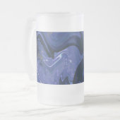 Galaxy Swirl Blue Glitter Abstract kosmisch patroo Matglas Bierpul (Voorkant links)