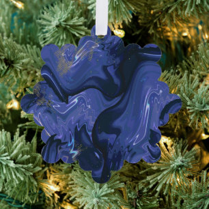 Galaxy Swirl Blue Glitter Abstract kosmisch patroo Ornament Kaart