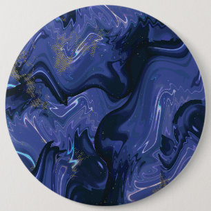 Galaxy Swirl Blue Glitter Abstract kosmisch patroo Ronde Button 6,0 Cm