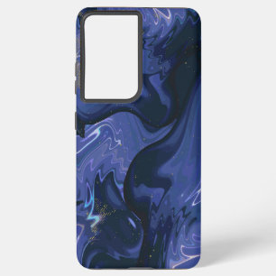 Galaxy Swirl Blue Glitter Abstract kosmisch patroo Samsung Galaxy Hoesje