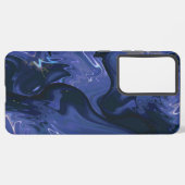 Galaxy Swirl Blue Glitter Abstract kosmisch patroo Samsung Galaxy Hoesje (Linkerkant)