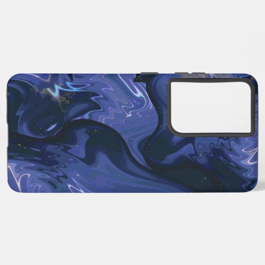 Galaxy Swirl Blue Glitter Abstract kosmisch patroo Samsung Galaxy Hoesje (Linkerkant)
