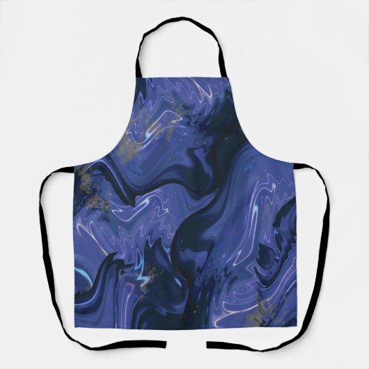 Galaxy Swirl Blue Glitter Abstract kosmisch patroo Schort (Voorkant)