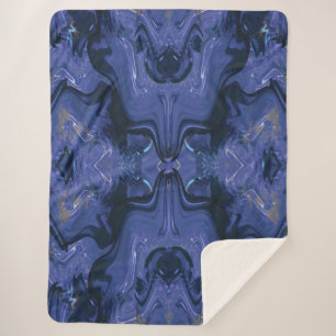 Galaxy Swirl Blue Glitter Abstract kosmisch patroo Sherpa Deken