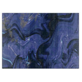 Galaxy Swirl Blue Glitter Abstract kosmisch patroo Snijplank (Voorkant)