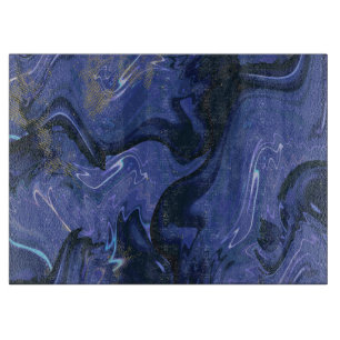 Galaxy Swirl Blue Glitter Abstract kosmisch patroo Snijplank