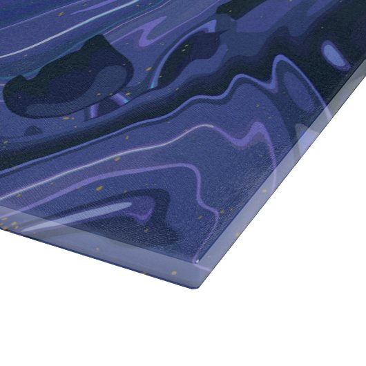 Galaxy Swirl Blue Glitter Abstract kosmisch patroo Snijplank (Hoek)