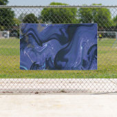 Galaxy Swirl Blue Glitter Abstract kosmisch patroo Spandoek (Insitu)