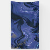 Galaxy Swirl Blue Glitter Abstract kosmisch patroo Spandoek (Verticaal)