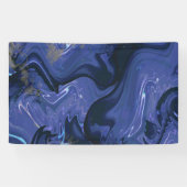 Galaxy Swirl Blue Glitter Abstract kosmisch patroo Spandoek (Horizontaal)