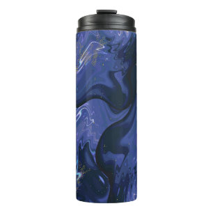 Galaxy Swirl Blue Glitter Abstract kosmisch patroo Thermosbeker