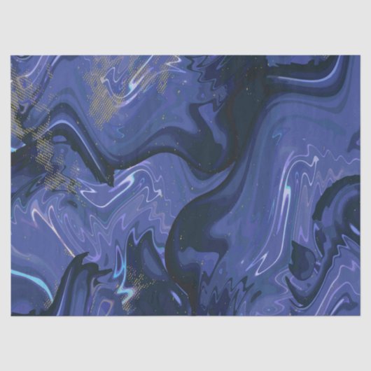 Galaxy Swirl Blue Glitter Abstract kosmisch patroo Tissuepapier (Voorkant)