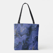 Galaxy Swirl Blue Glitter Abstract kosmisch patroo Tote Bag (Achterkant)