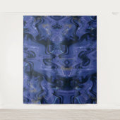 Galaxy Swirl Blue Glitter Abstract kosmisch patroo Wandkleed (Voorkant)