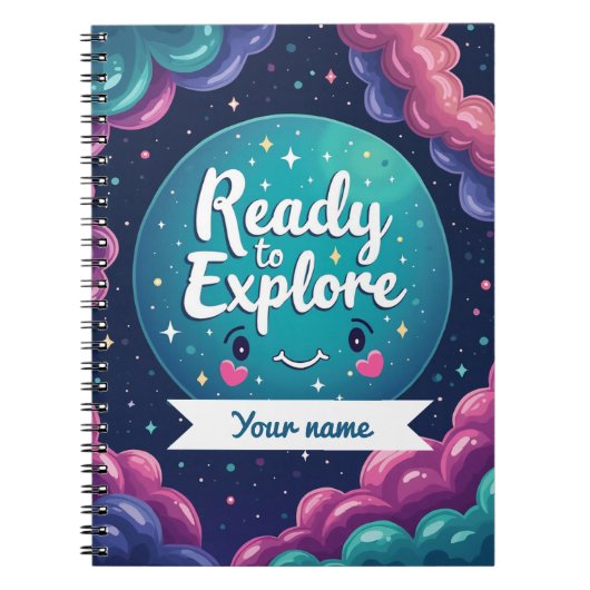 Galaxy Swirl Notitieboek met Bewerkbare Naam (Voorkant)