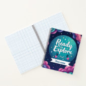 Galaxy Swirl Notitieboek met bewerkbare naam (Binnen)