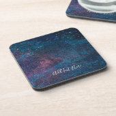 Galaxy Swirls in Blue Bier Onderzetter (Linkerzijde)