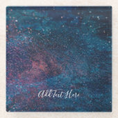 Galaxy Swirls in Blue Glazen Onderzetter (Voorkant)
