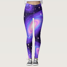 Galaxy Swirls Patroon Dromerige Kosmische Nevel On Leggings