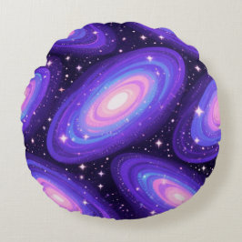 Galaxy Swirls Patroon Dromerige Kosmische Nevel On Rond Kussen