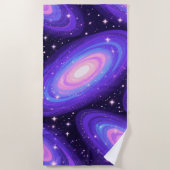 Galaxy Swirls Patroon Dromerige Kosmische Nevel On Strandlaken (Voorkant)