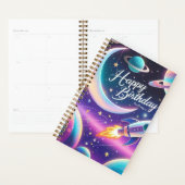 Galaxy-thema gelukkige verjaardag halve maan, ster planner (Display)