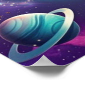 Galaxy-thema gelukkige verjaardag halve maan, ster poster (Hoek)