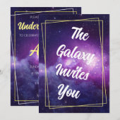 Galaxy Thema Uitnodiging voor Verjaardagsfeest (Voorkant / Achterkant)