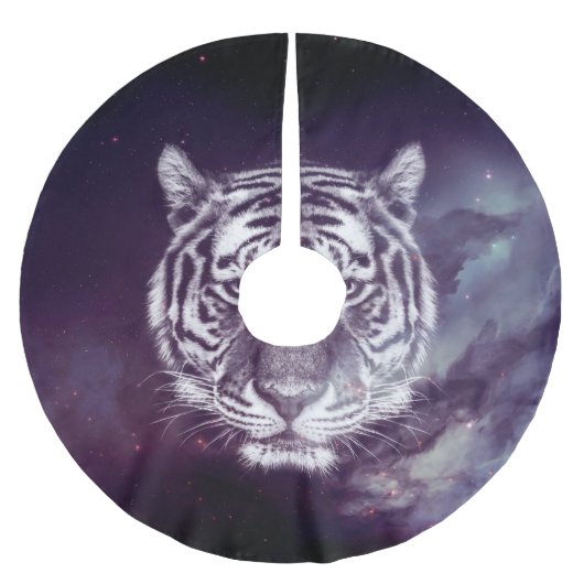 Galaxy Tiger Face Wallpaper Kerstboom Rok (Voorkant)