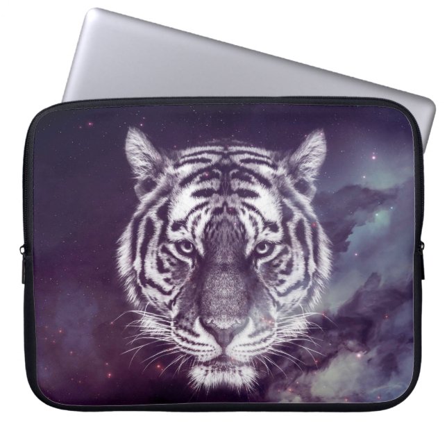 Galaxy Tiger Face Wallpaper Laptop Sleeve (Voorkant)