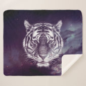 Galaxy Tiger Face Wallpaper Sherpa Deken (Voorkant (horizontaal))
