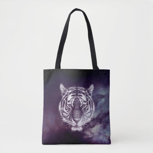 Galaxy Tiger Face Wallpaper Tote Bag (Voorkant)