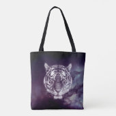 Galaxy Tiger Face Wallpaper Tote Bag (Achterkant)