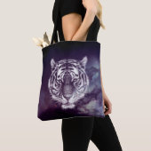 Galaxy Tiger Face Wallpaper Tote Bag (Dichtbij)