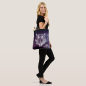 Galaxy Tiger Face Wallpaper Tote Bag (Op model)