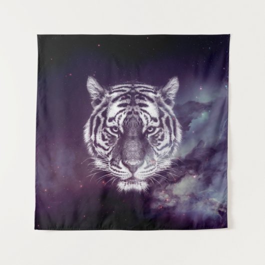 Galaxy Tiger Face Wallpaper Wandkleed (Voorkant)