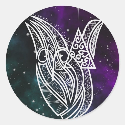 Galaxy, tribal Ram sterrenbeeld sticker (Voorkant)