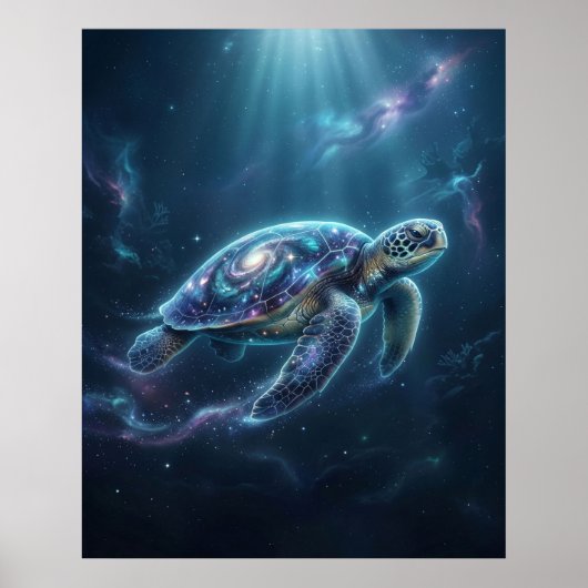 Galaxy Turtle Cosmic Ocean Poster (Voorkant)