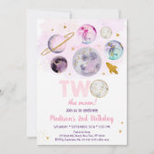 Galaxy Twee Naar De Maan Roze Goud Ruimtevaart Ver Kaart (Voorkant)