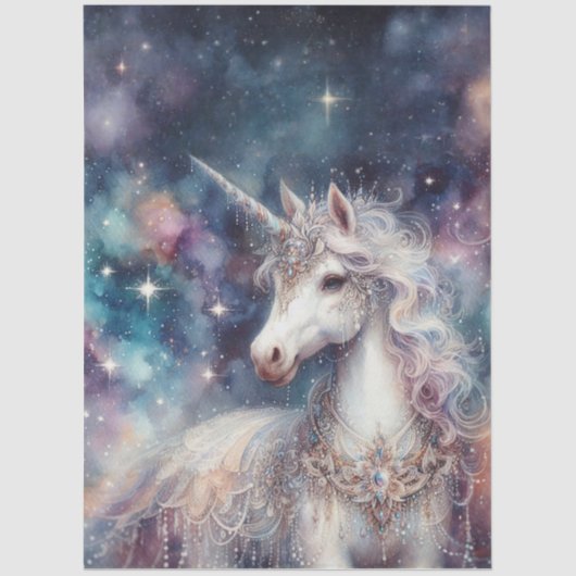 Galaxy Unicorn Fantasy Decoupage Tissuepapier (Voorkant)