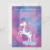 Galaxy Unicorn Magical Starry Verjaardagsfeest Kaart (Achterkant)