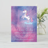 Galaxy Unicorn Magical Starry Verjaardagsfeest Kaart (Staand voorkant)